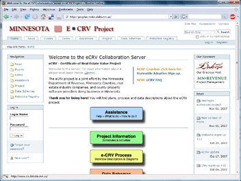 Screengrab of the Minnesota Revenue Collaboration Server From 16-Dec-2007